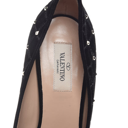 Valentino Garavani Velvet Rockstud Spike 90mm Pumps 39.5 Black 7 of 8