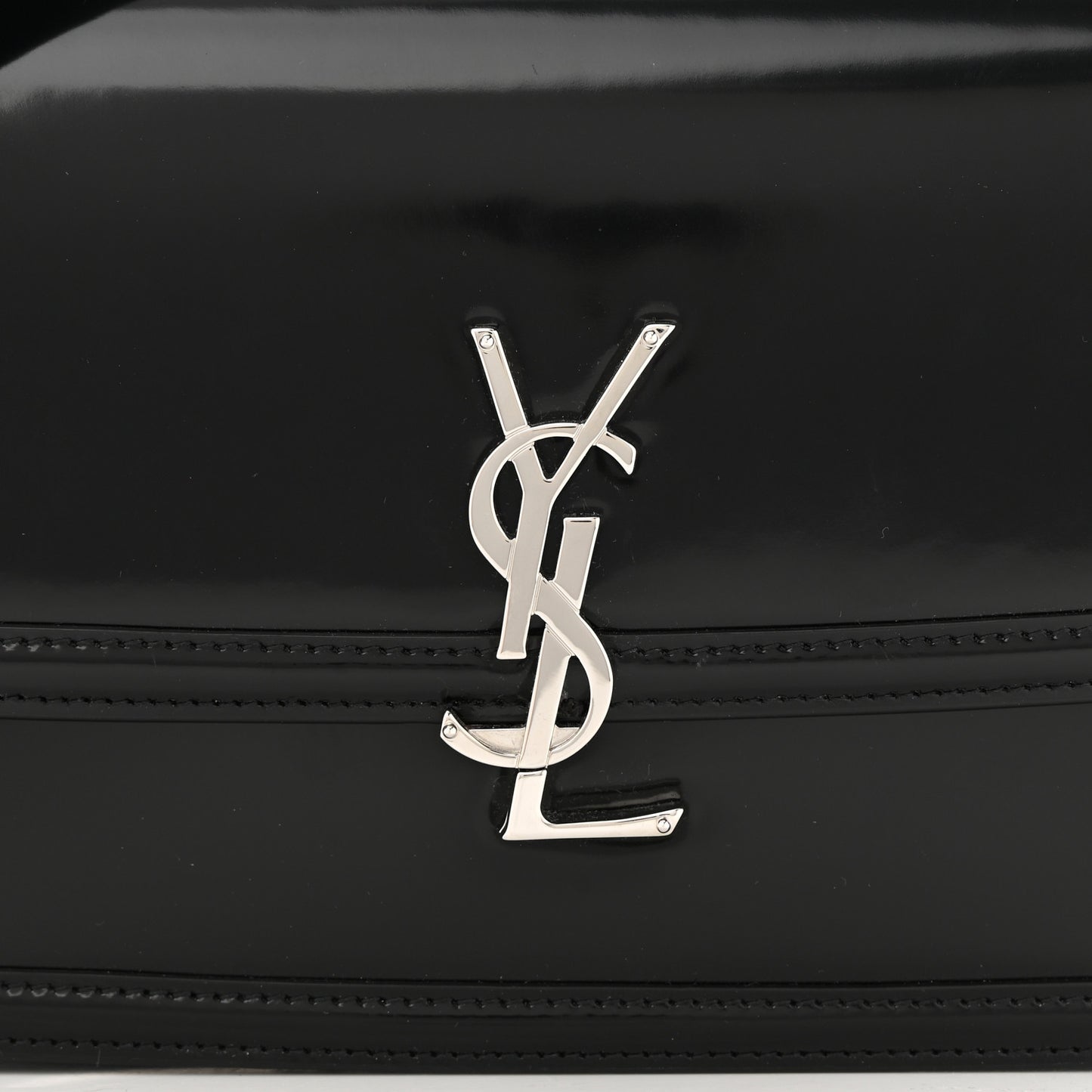 Glazed Calfskin Monogram Medium Solferino Satchel Black