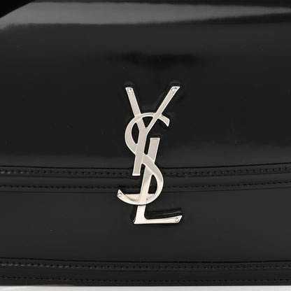 Saint Laurent Glazed Calfskin Monogram Medium Solferino Satchel Black 7 of 10