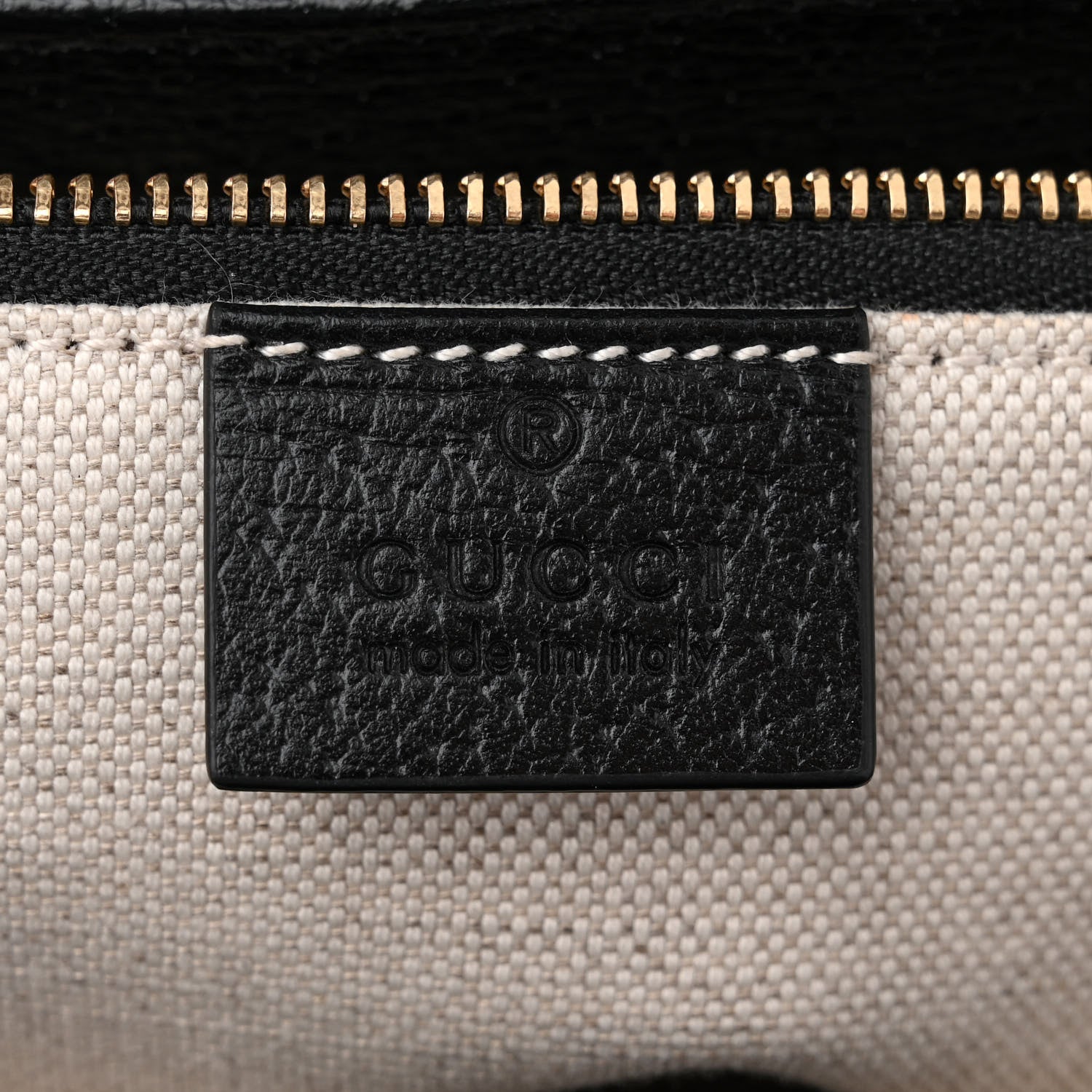 Gucci Jacquard Black Denim GG Monogram Textured Dollar Calfskin Horsebit 1955 Shoulder Bag Black Ivory 6 of 11
