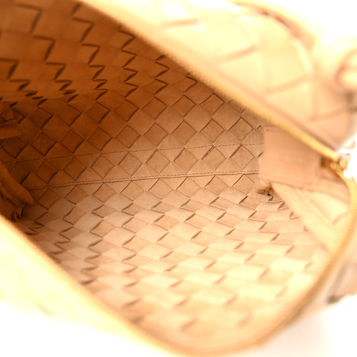 Nappa Intrecciato Small Loop Camera Bag Almond