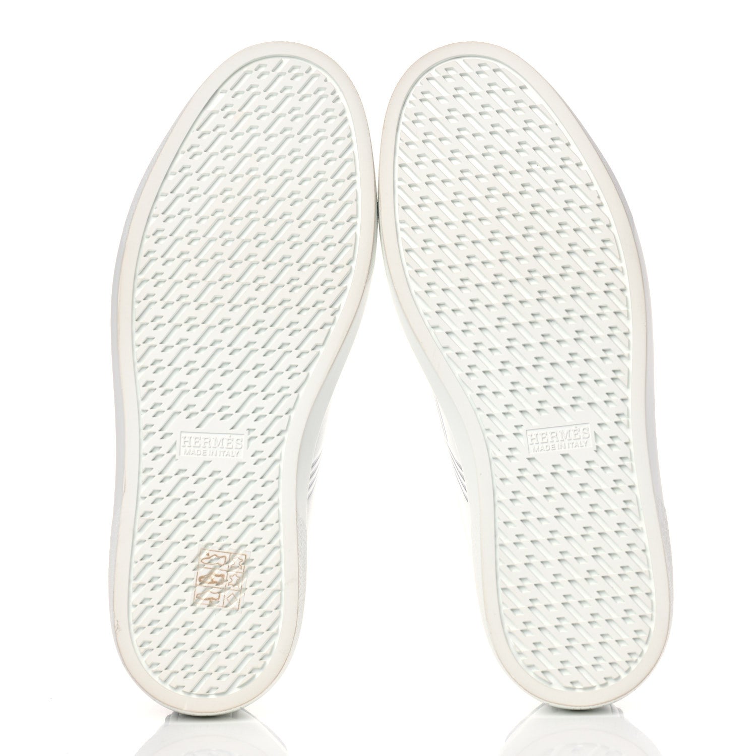 Hermes Nappa Womens Avantage Sneakers 37.5 White Argent 5 of 10