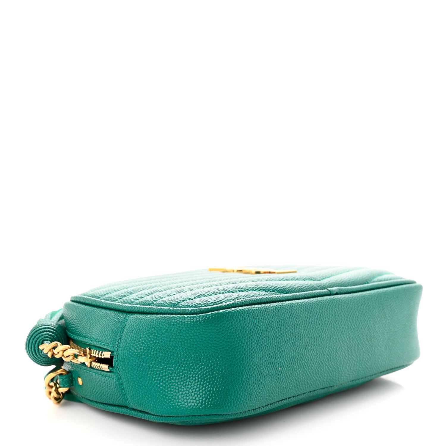 Saint Laurent Grain De Poudre Matelasse Monogram Mini Lou Camera Bag Brilliant Grass 4 of 14