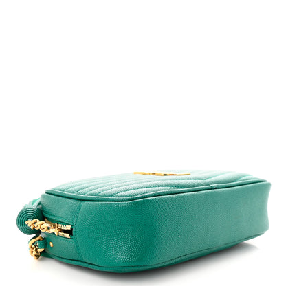 Saint Laurent Grain De Poudre Matelasse Monogram Mini Lou Camera Bag Brilliant Grass 4 of 14