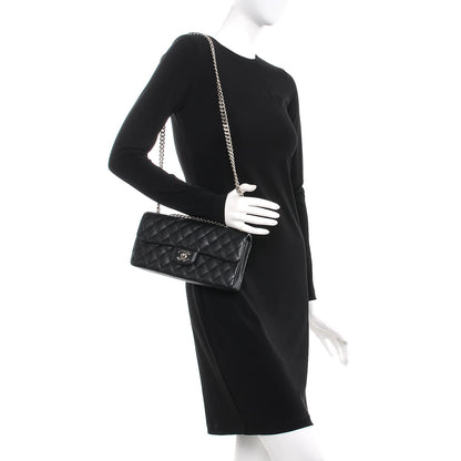 Chanel Caviar Quilted East West Flap Bijoux Chain Black 3 of 9