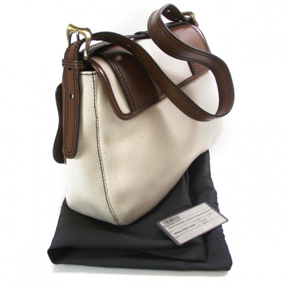 Fendi Canvas Leather B Bag 3 of 11