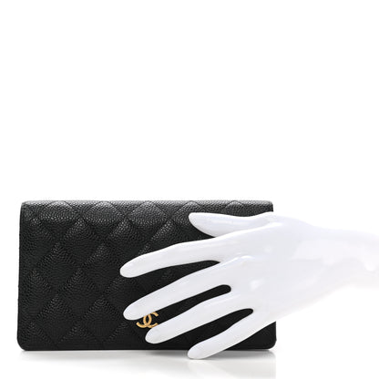 Chanel Caviar Quilted Yen Wallet Black 2 of 10