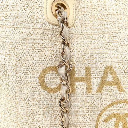 Chanel Canvas Large Deauville Tote Ivory 23 of 35
