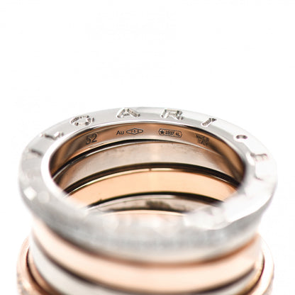 Bulgari 18K Rose White Gold Diamond Labyrinth B.Zero1 Four-Band Ring 52 6 3 of 4