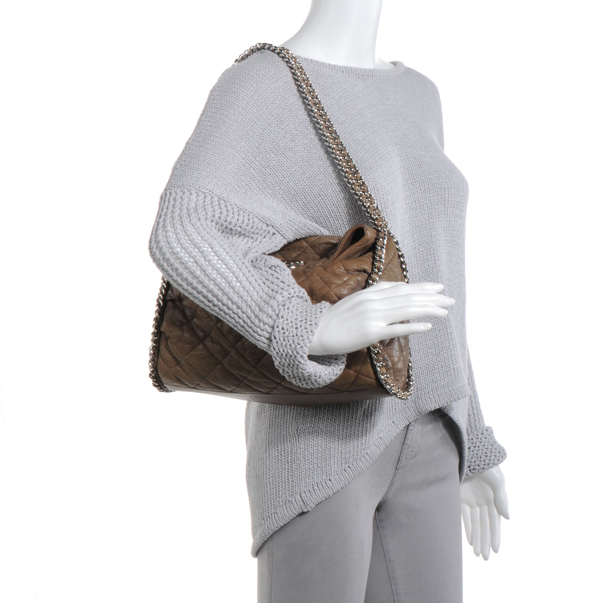 Chanel Washed Lambskin Chain Around Hobo Brown 2 of 9