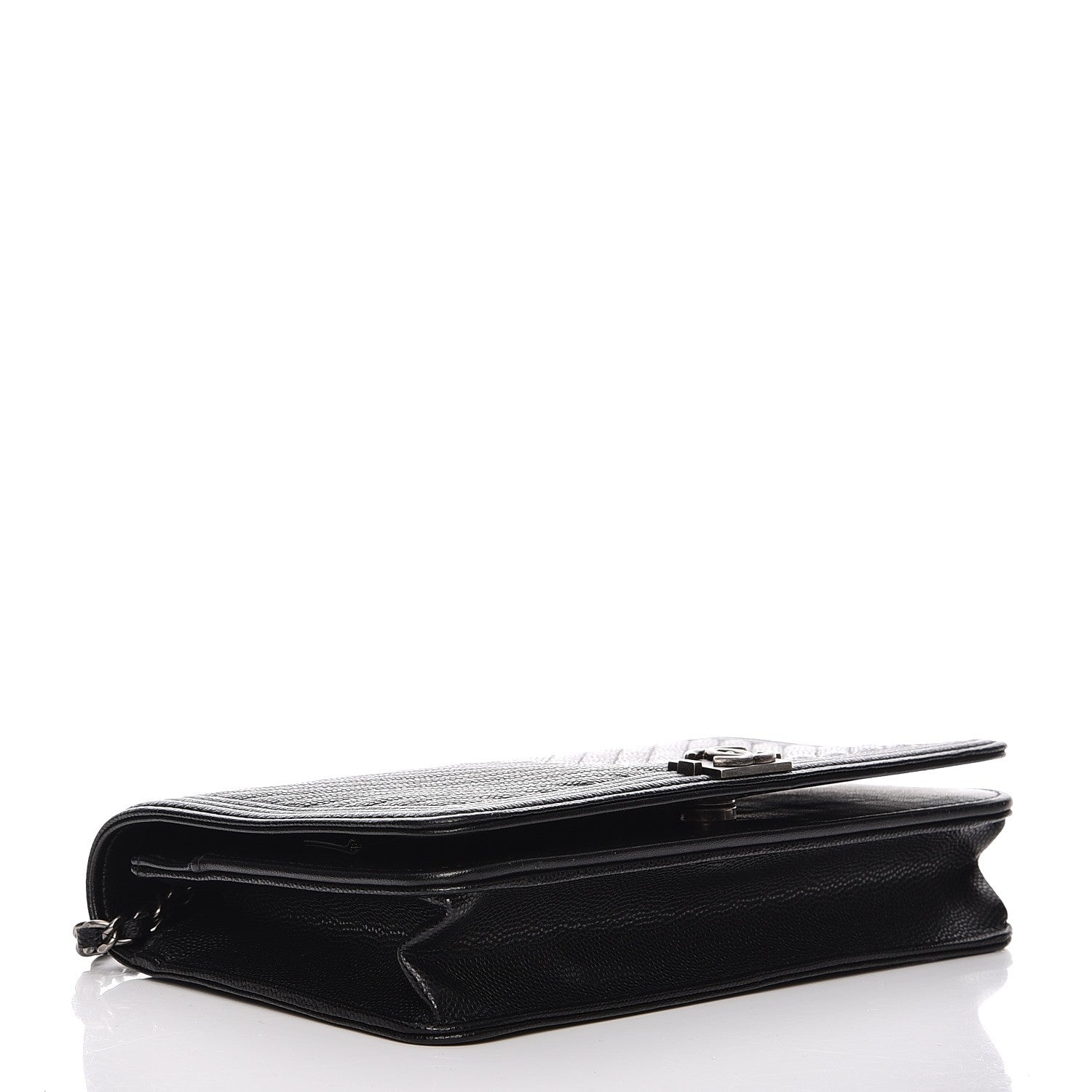 Chanel Caviar Chevron Quilted Boy Wallet on Chain WOC Black 4 of 9