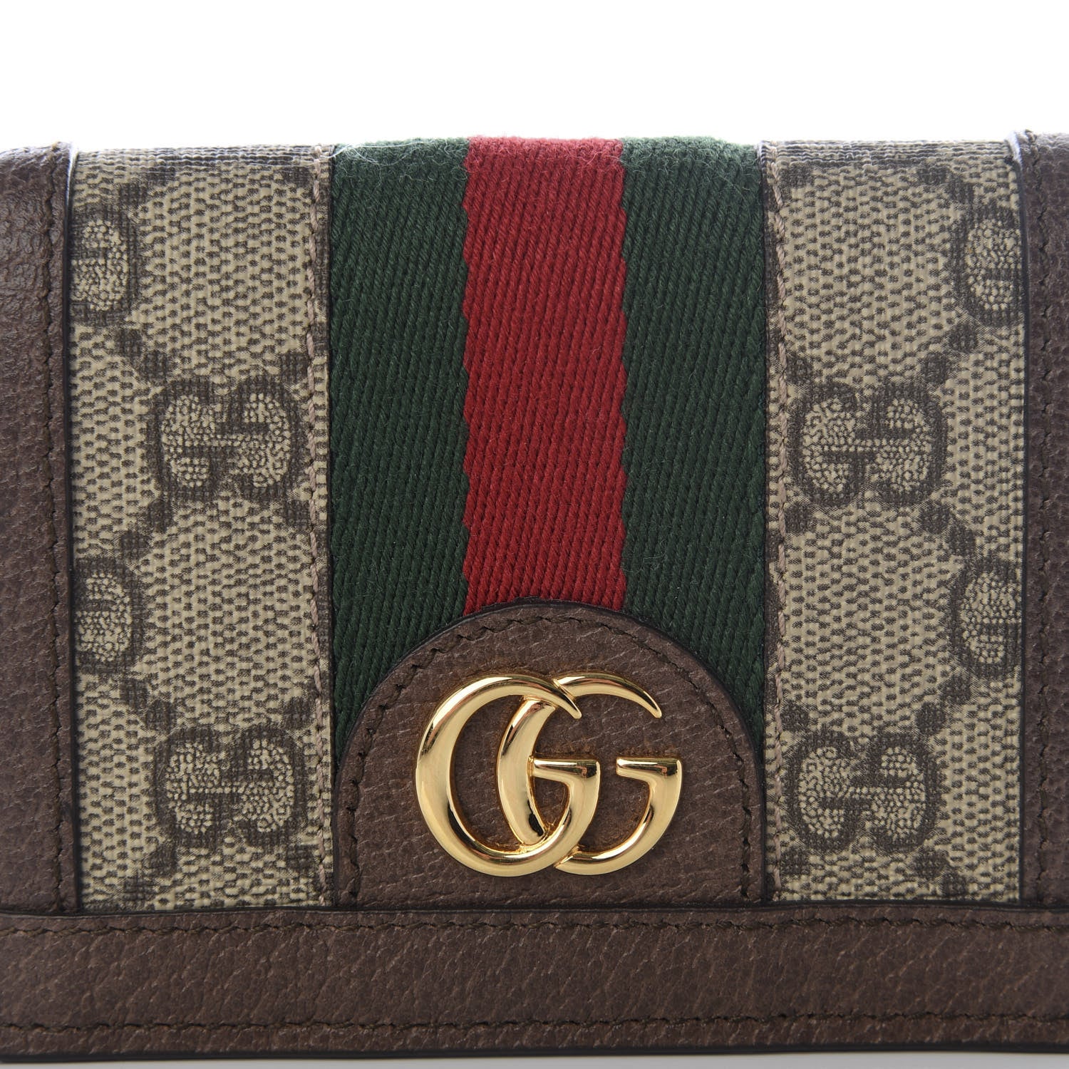 Gucci GG Supreme Monogram Web Ophidia Card Case Beige New Acero 8 of 9
