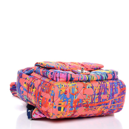 Chanel Foulard Fabric Quilted Printed Backpack Pink 4 of 8