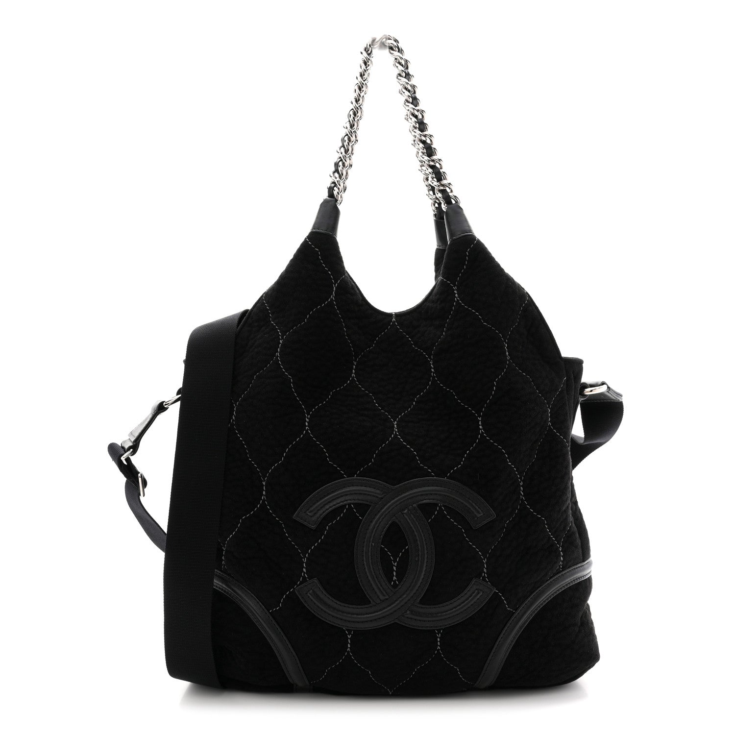 Chanel Microsuede Quilted Rodeo Drive Hobo Black 1 of 21