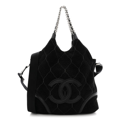 Chanel Microsuede Quilted Rodeo Drive Hobo Black 1 of 21