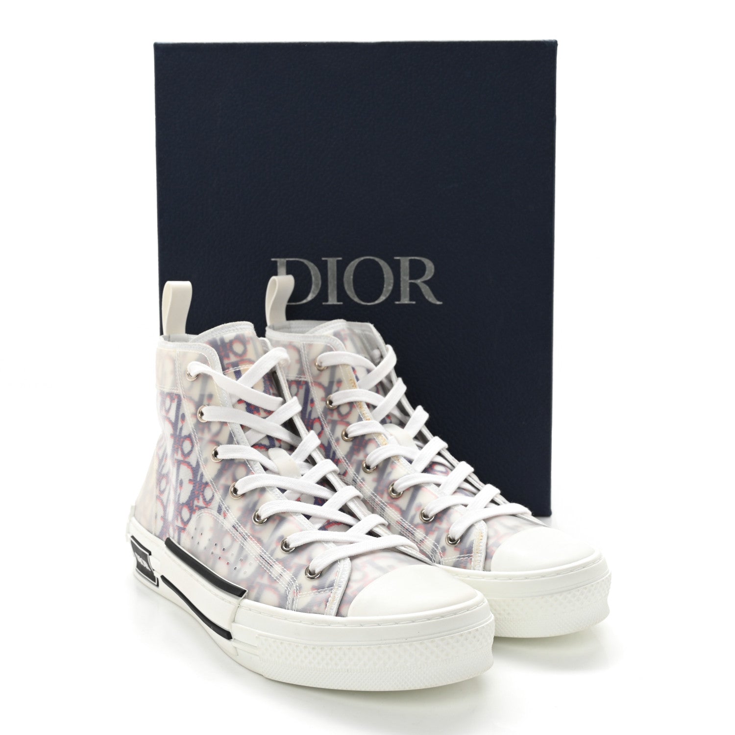 Christian Dior Technical Canvas Oblique Pixel Mens B23 High Top Sneakers 42 Blue Red 10 of 10