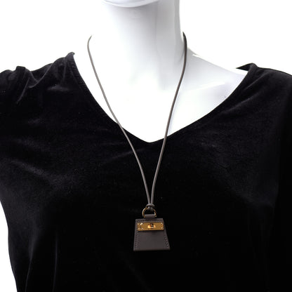 Hermes Swift Small Monpetitkelly Pendant Necklace Etain 2 of 7
