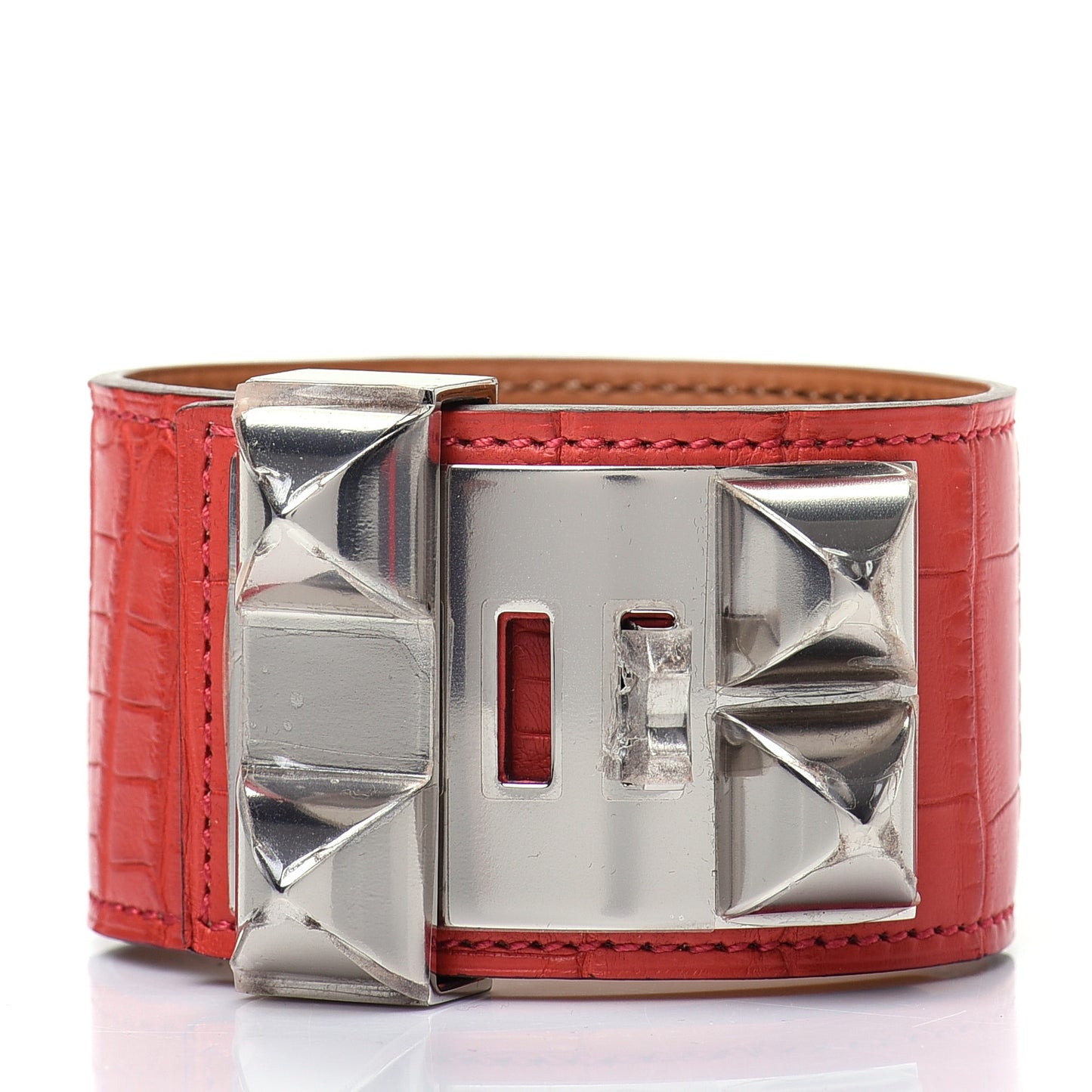 Matte Alligator Collier De Chien CDC Bracelet L Geranium