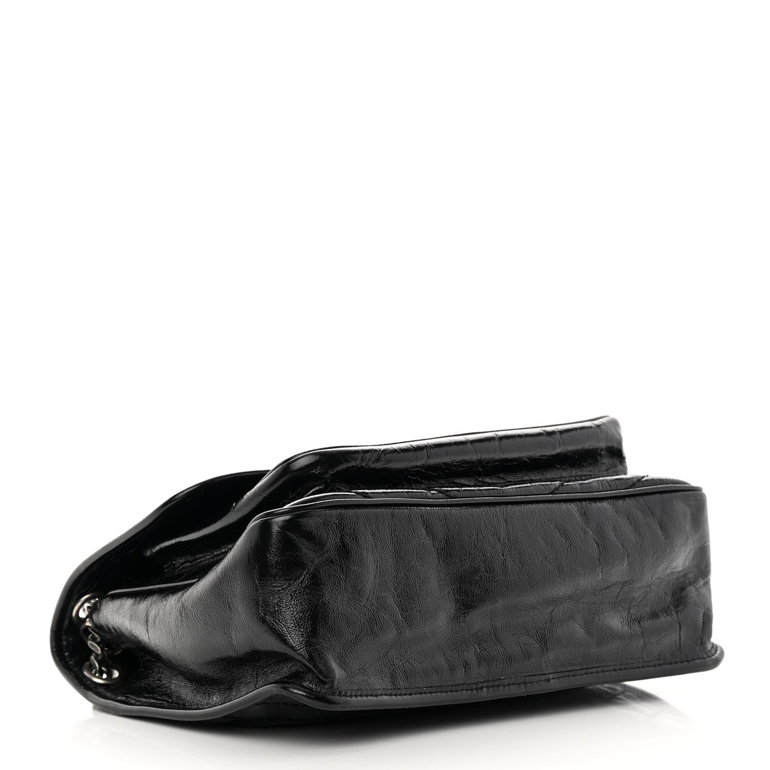 Saint Laurent Crinkled Calfskin Matelasse Monogram Medium Niki Chain Satchel Black 4 of 11