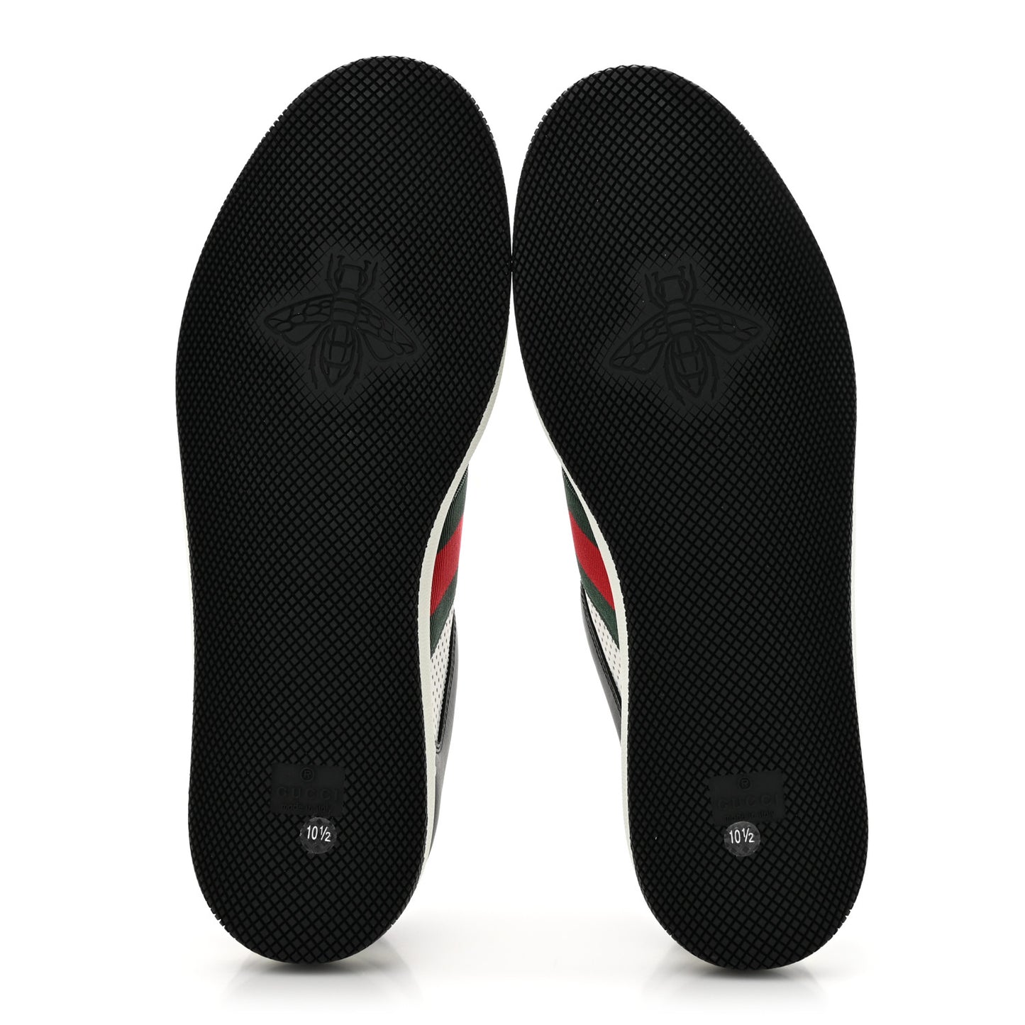 Calfskin Web Mens Screener Sneakers 10.5 Black White