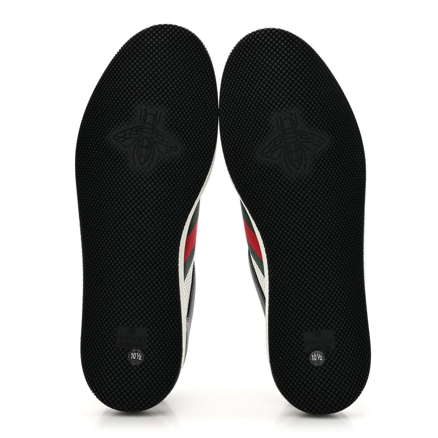 Gucci Calfskin Web Mens Screener Sneakers 10.5 Black White 6 of 10