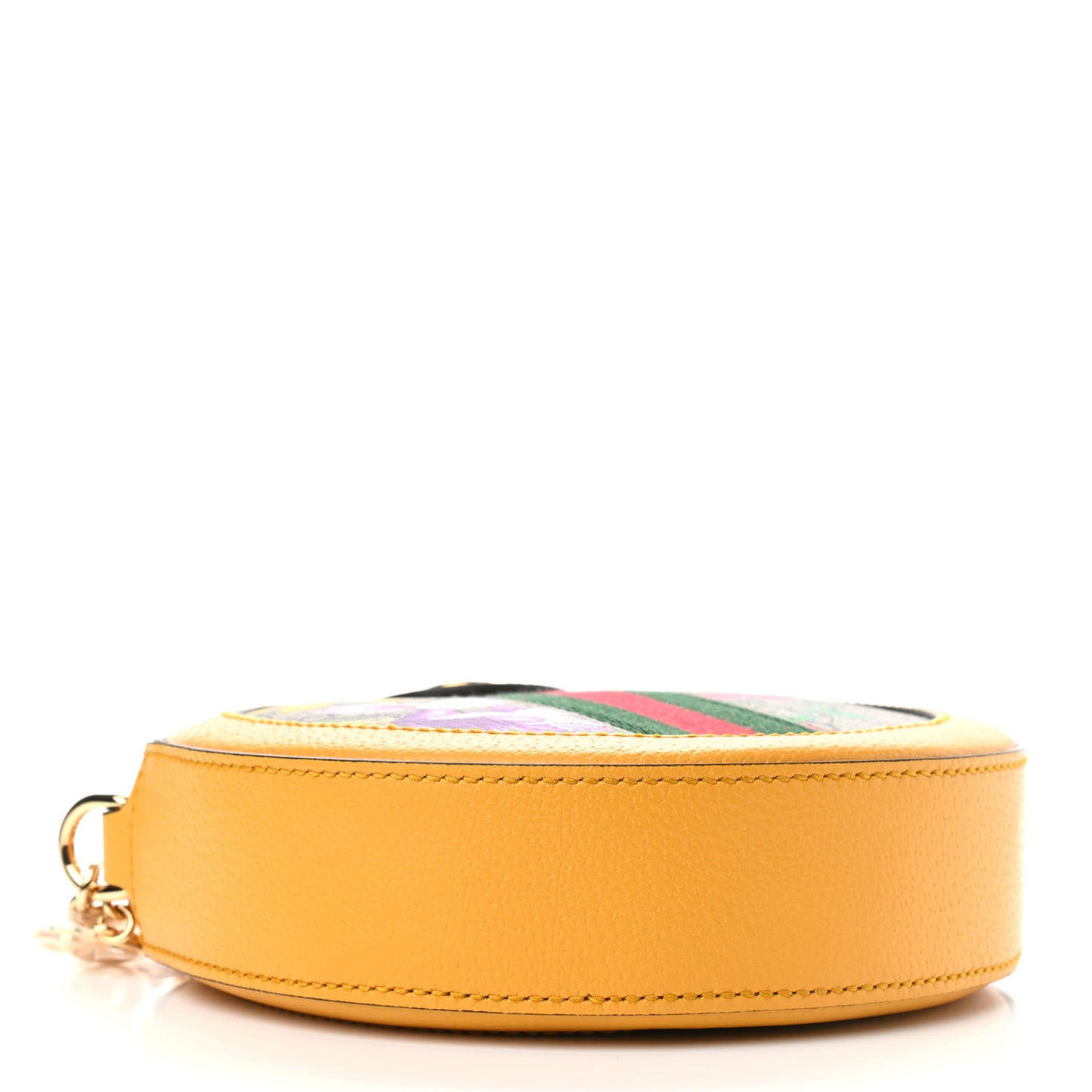 GG Supreme Monogram Flora Web Mini Ophidia Round Shoulder Bag Beige Multicolor Crop