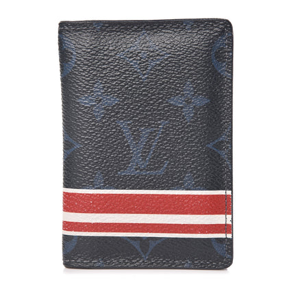 Louis Vuitton Monogram Cobalt Pocket Organizer NM Red Stripes 1 of 10