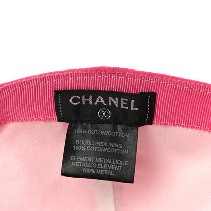 Chanel Cotton CC Cap Hat Fuchsia Orange 6 of 10