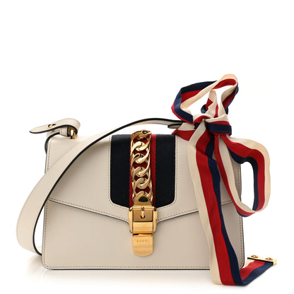 Gucci Calfskin Small Sylvie Shoulder Bag Off White 1 of 11