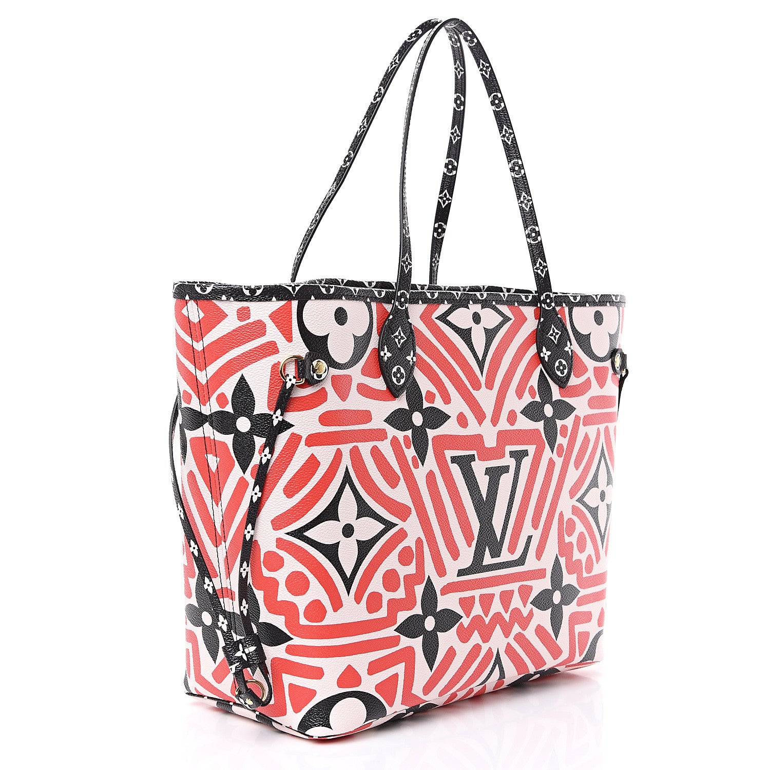 Louis Vuitton Monogram Giant Crafty Neverfull MM Creme Rouge Black 2 of 9