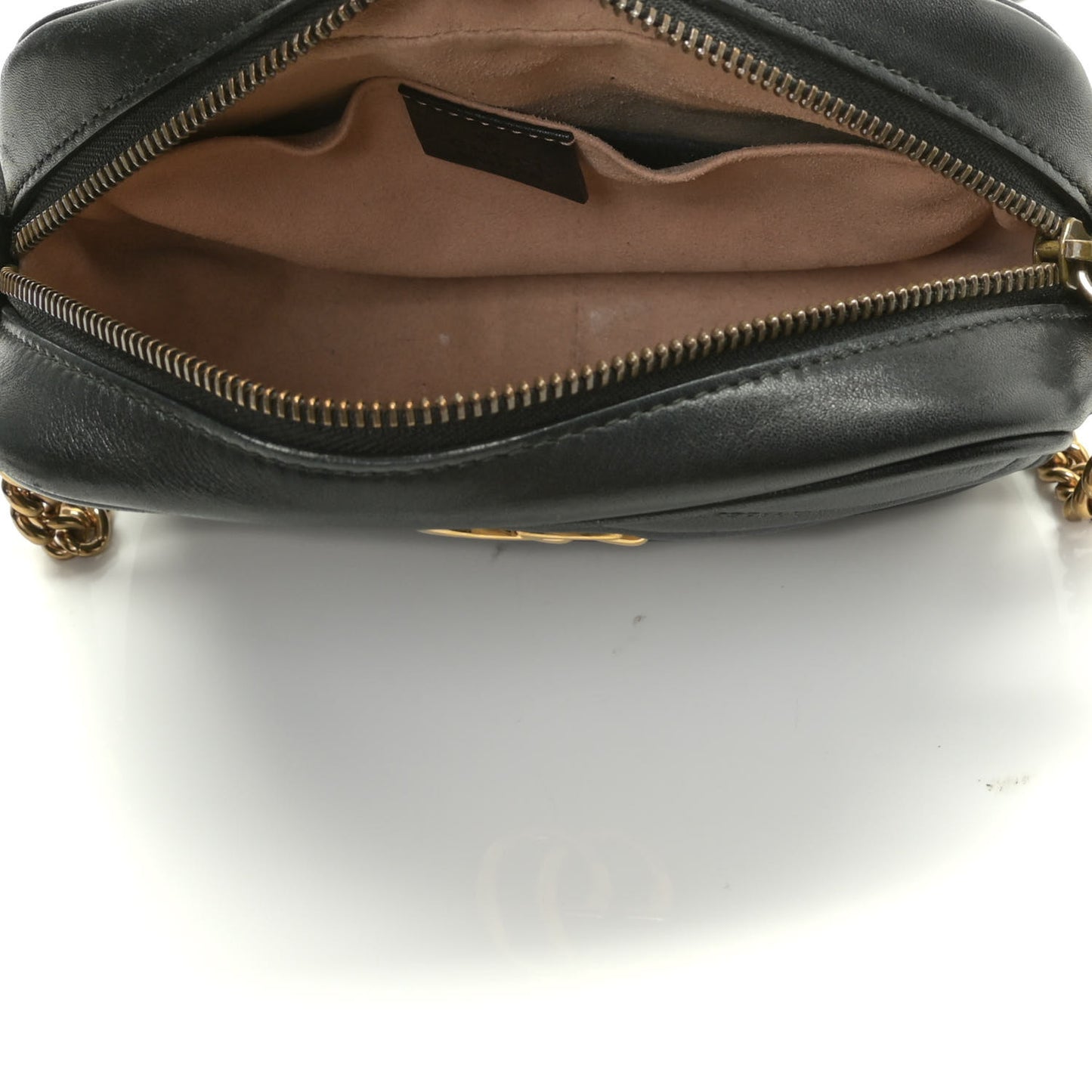 Calfskin Matelasse Mini GG Marmont Chain Shoulder Bag Black