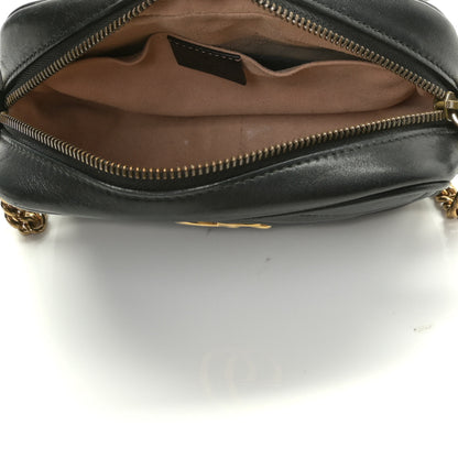 Gucci Calfskin Matelasse Mini GG Marmont Chain Shoulder Bag Black 5 of 14