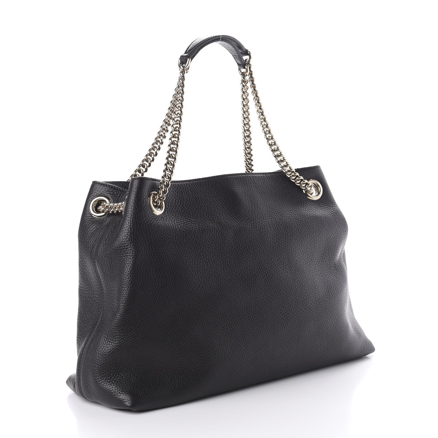 Gucci Pebbled Calfskin Medium Soho Chain Shoulder Bag Black 3 of 11
