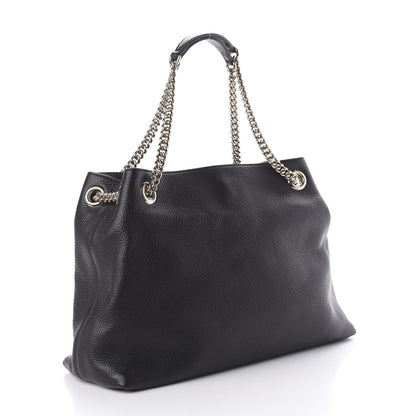 Gucci Pebbled Calfskin Medium Soho Chain Shoulder Bag Black 3 of 11