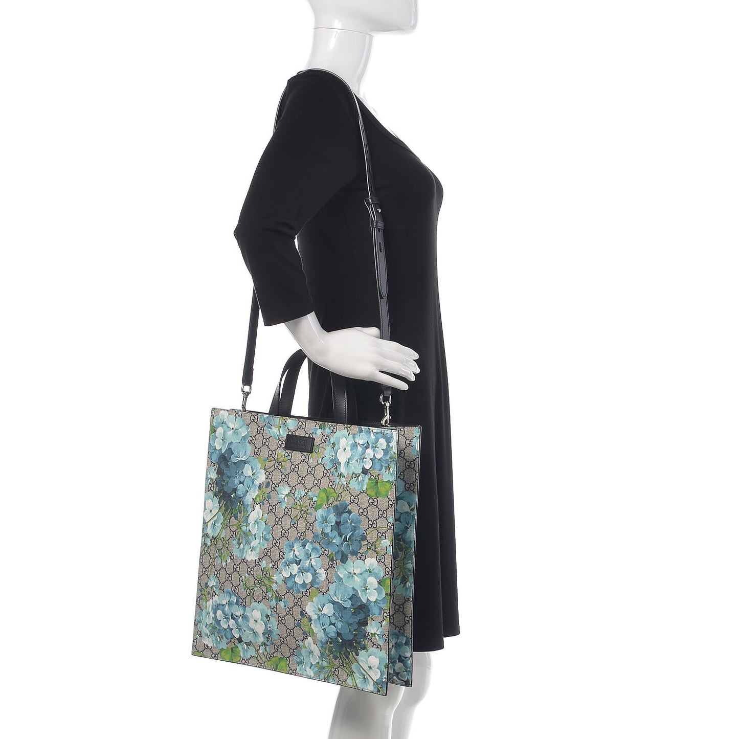 Soft GG Supreme Monogram Blooms Vertical Tote Blue