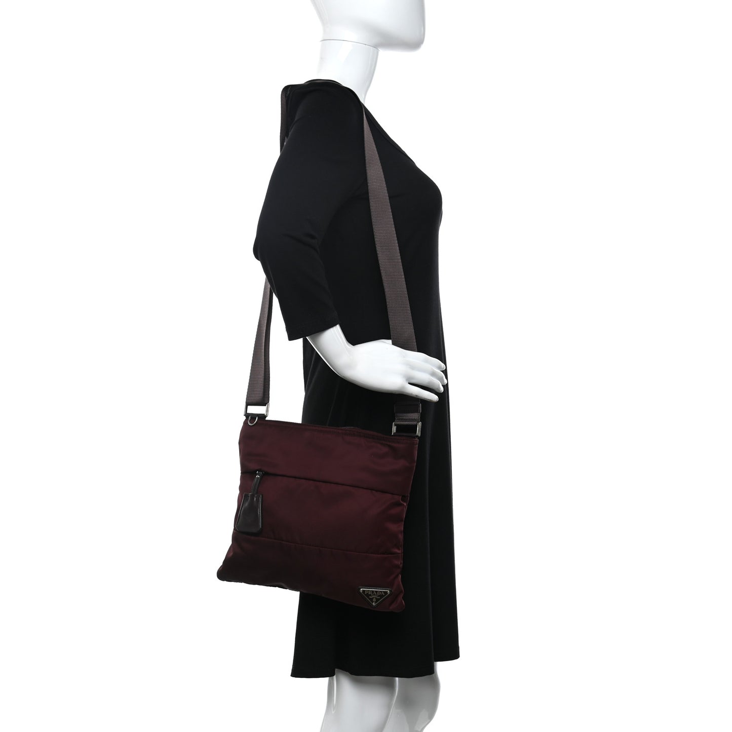 Tessuto Nylon Vela Messenger Bag Bordeaux