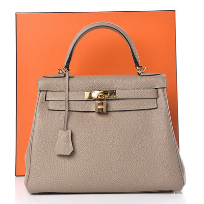 Hermes Taurillon Clemence Kelly Retourne 28 Gris Tourterelle 37 of 37