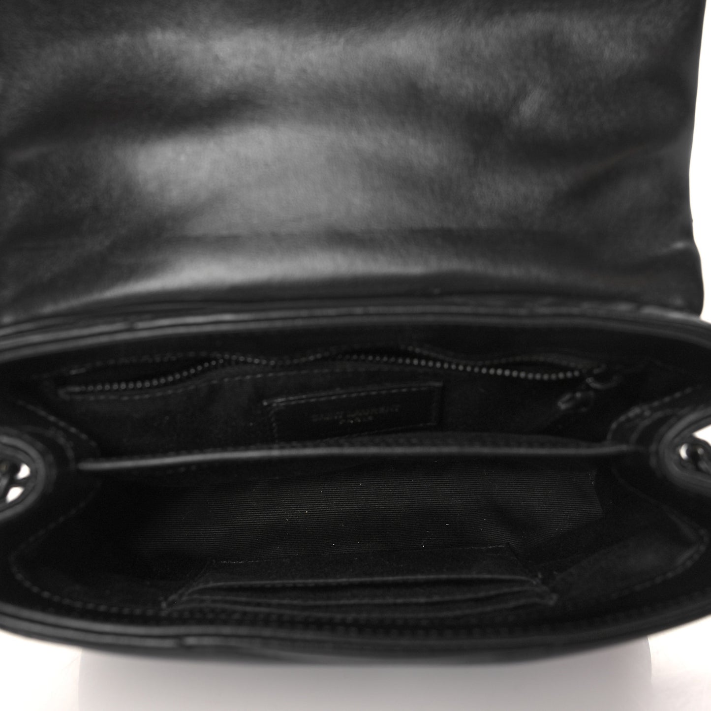 Calfskin Y Quilted Monogram Toy Loulou Crossbody Bag Black