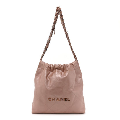 Chanel Metallic Calfskin Quilted Small Chanel 22 Pink 1 of 15
