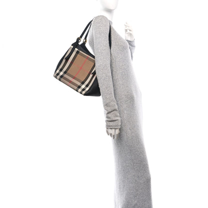 Burberry Grainy Calfskin House Check Small Canterbury Tote Black 2 of 16