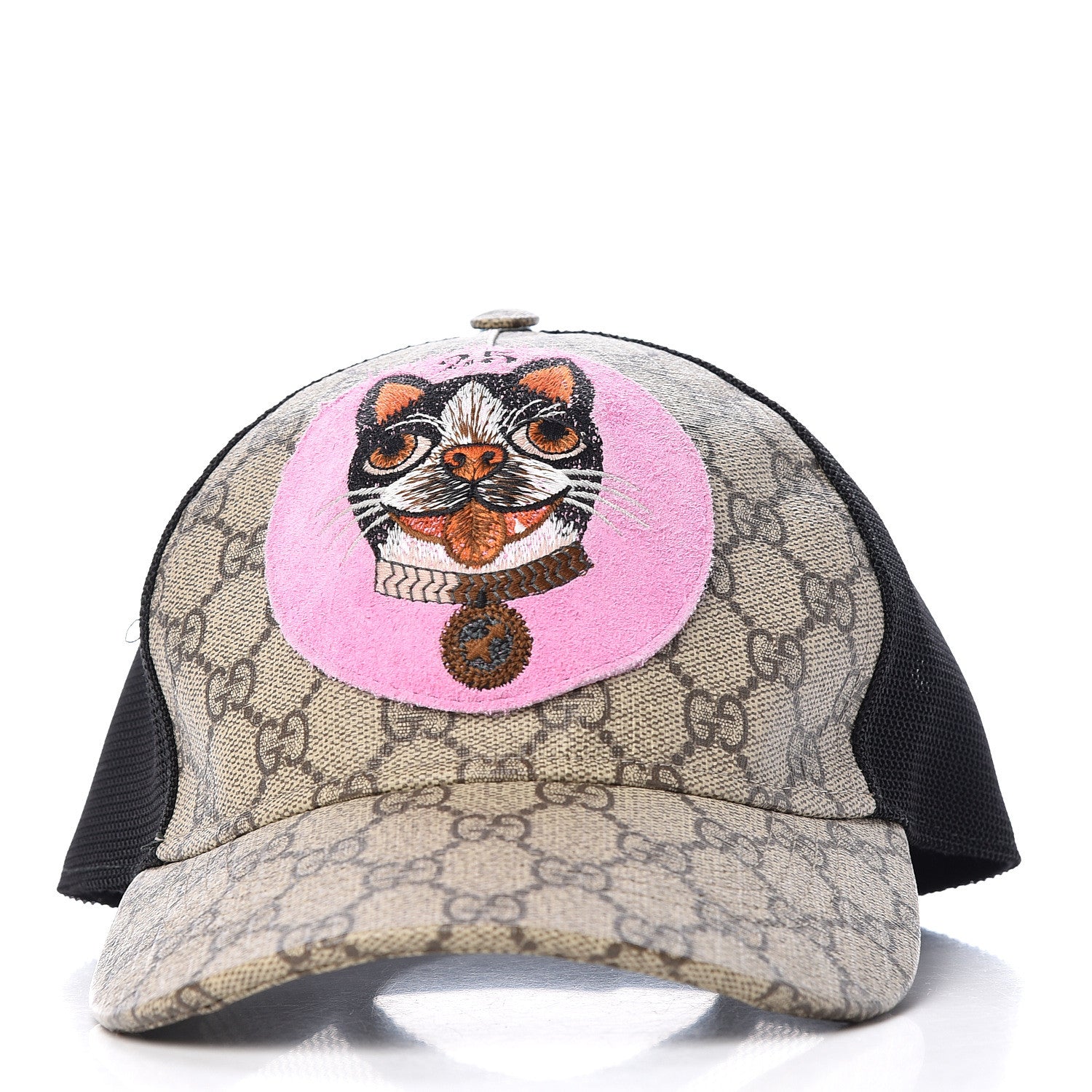 Gucci GG Supreme Monogram Bosco Patch Baseball Hat 57 Beige Malva 3 of 6