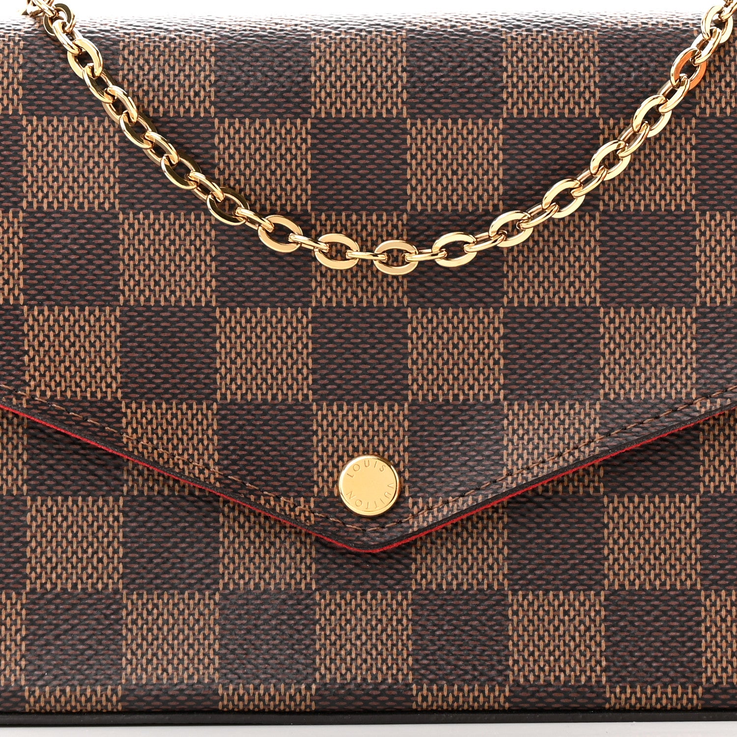 Louis Vuitton Damier Ebene Pochette Felicie Chain Wallet 10 of 14