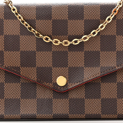 Louis Vuitton Damier Ebene Pochette Felicie Chain Wallet 10 of 14