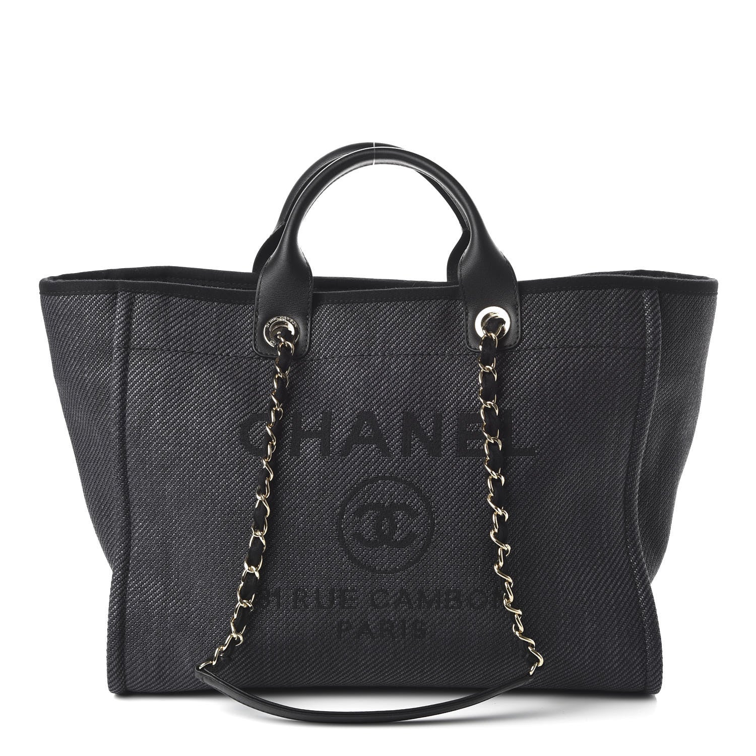 Chanel Mixed Fibers Calfskin Medium Deauville Tote Black 1 of 10