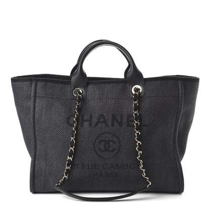 Chanel Mixed Fibers Calfskin Medium Deauville Tote Black 1 of 10