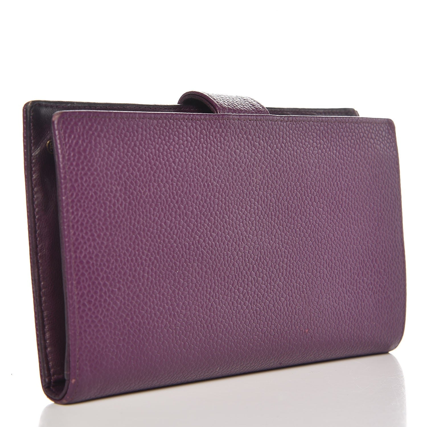 Chanel Caviar Timeless CC Zipped Pocket Wallet Purple 3 of 15