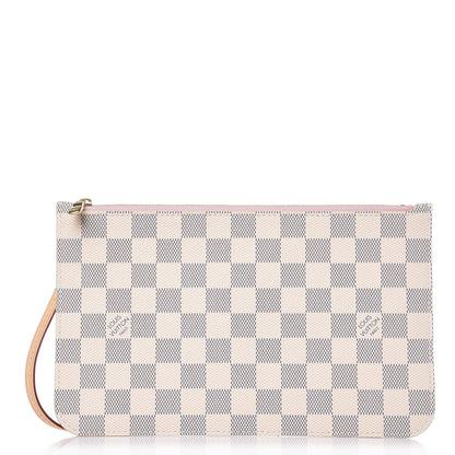 Louis Vuitton Damier Azur Neverfull MM GM Pochette Rose Ballerine 1 of 8
