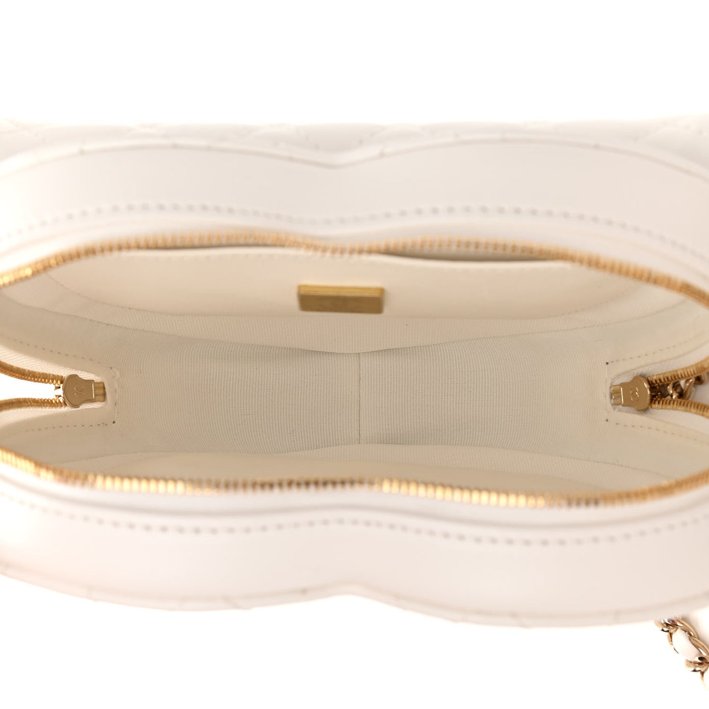 Lambskin Quilted CC In Love Heart Bag White