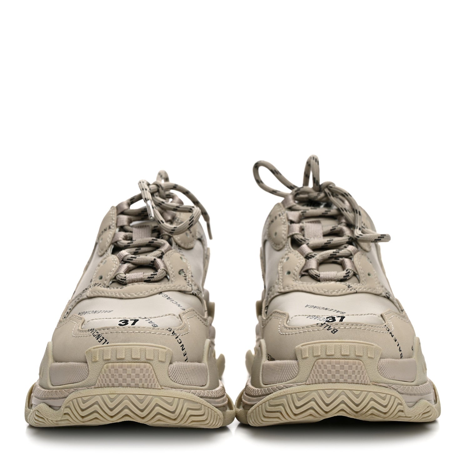 Balenciaga Fabric Mesh Womens Triple S Sneakers 37 Beige 3 of 8