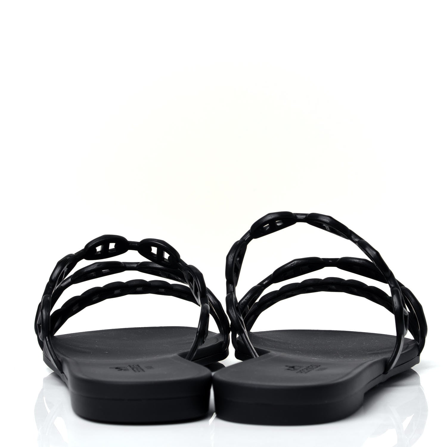 Hermes Rubber Chaine d'Ancre Nude Sandals 37 Black 4 of 6
